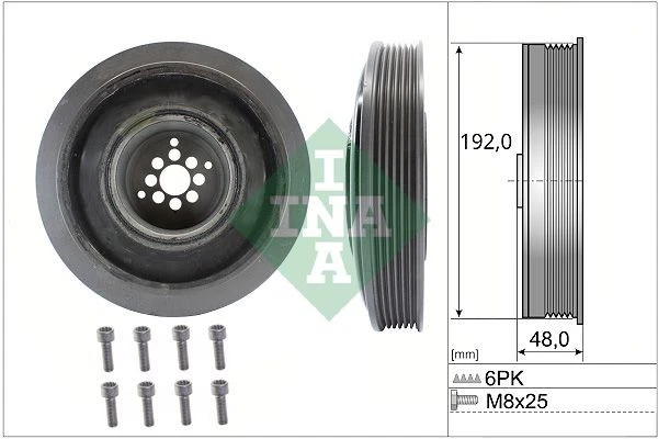 SCHAEFFLER INA RIEMENSCHEIBE KURBELWELLE passend für AUDI A4 A5 A6 A7 A8 Q5 Q7 - Bild 1 von 1