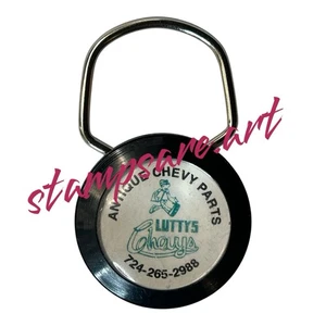 Llavero publicitario vintage Luttys Chevys piezas Chevrolet antiguas - Imagen 1 de 3