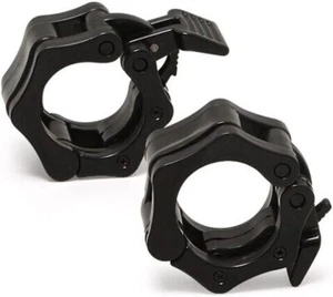 2Pcs 1in / 25mm Olympic Dumbbell Clamps Barbell Clamps Collars ClipsPlates Black - Picture 1 of 5
