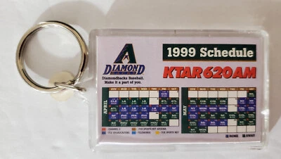 Arizona Diamondbacks 1999 Schedule Key Chain Dbacks Keychain SGA 1999 KTAR - NEW - Image 1 of 4