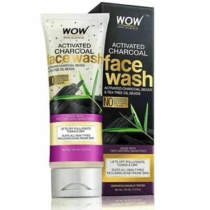 WOW Activated Charcoal infused with Activated Charcoal Beads Face Wash-Pack of 2 - Picture 1 of 7