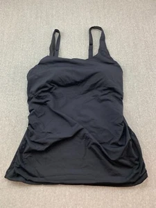 Aqua Eve Bikini Tankini Swimsuit Top Womens size XXL Black Tummy Control Sleek - Picture 1 of 12