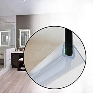 Shower Door Bottom Seal Fits 3/8 Inch Thick Glass Doors Retain Outer Area Dry - Picture 1 of 9