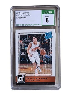 2015-16 Panini Donruss Rated Rookie Devin Booker #223 CSG 8 Rookie RC - Picture 1 of 2