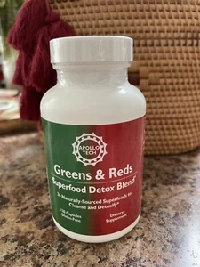 Apollo Tech Greens & Reds Superfood Detox Blend 120 Capsules (30 Day) - Picture 1 of 3
