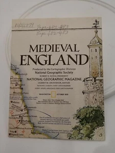 NATIONAL GEOGRAPHIC MAP ONLY PG 482-3 OCT 1979 MEDIEVAL ENGLAND SUPPLEMENT - Picture 1 of 2
