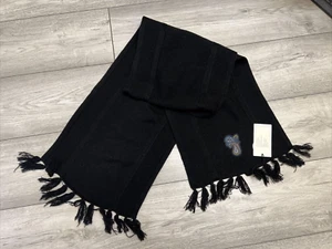 Hübscher grüner bestickter Paisley-Rippenschal aus Wolle/Acryl in schwarz - Bild 1 von 5