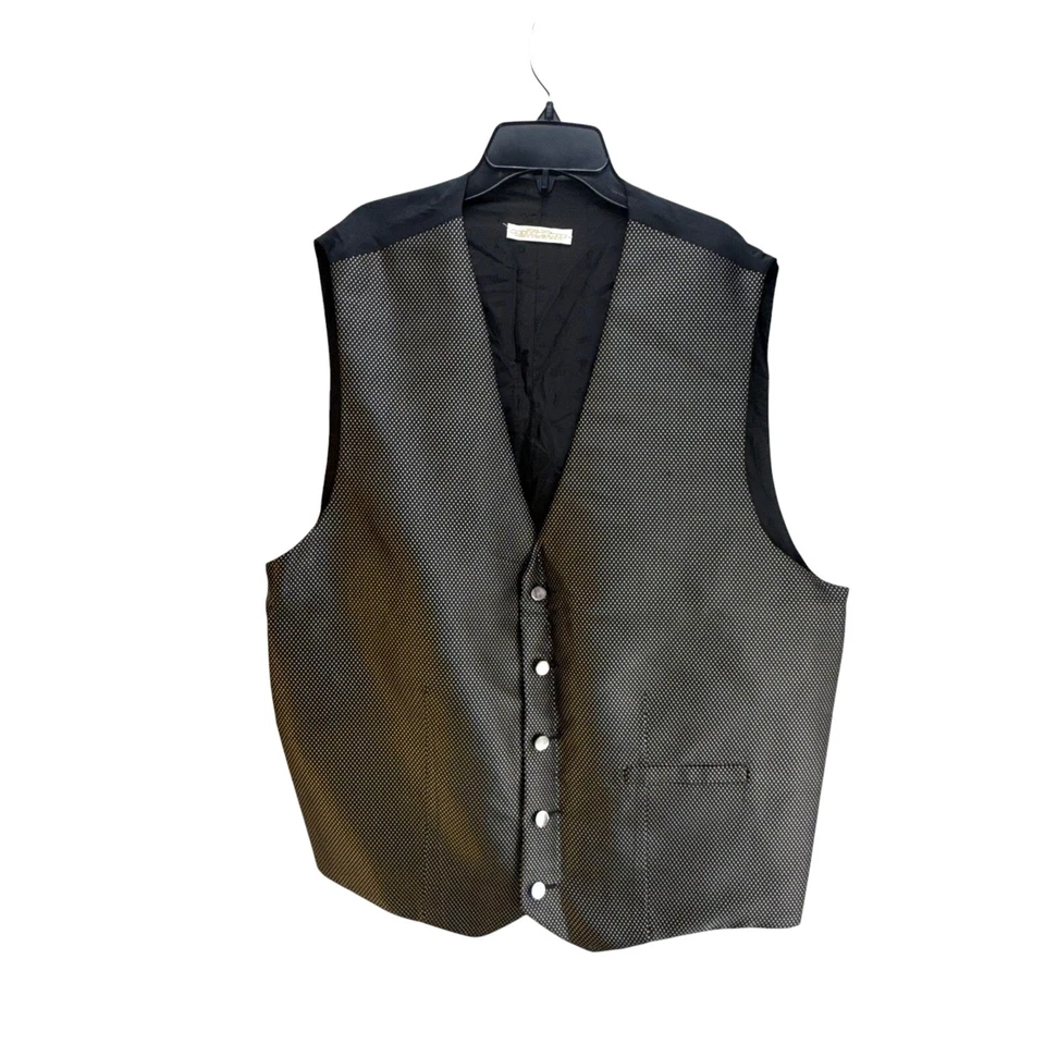 Carrot & Gibbs Men's XXL Black White Polka Dot Vest USA Handmade Formal Luxe - Image 1 of 4