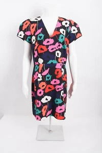 Milly Womens Atalie Sheath Dress Sz 12 MultiColor Poppy Floral Short Sleeve NWT - Picture 1 of 6