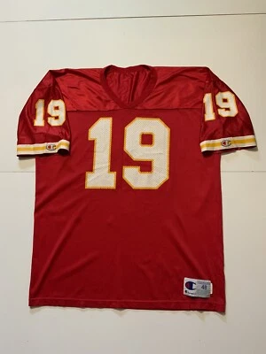 Camiseta deportiva de fútbol americano de la NFL 48 del campeón de los años 90 Kansas City Chiefs Joe Montana #19 Foto 1 de 4