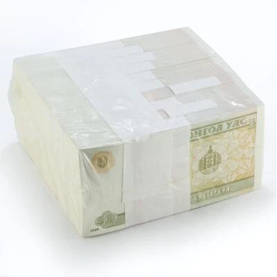 Mongolia 1 togrog 1000 Notes UNC Banknotes Bundle Brick 2008 - Image 1 of 2