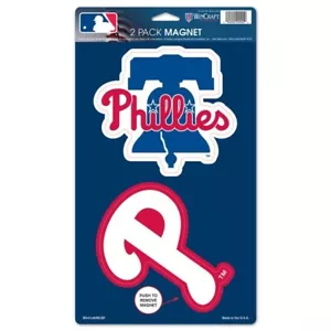 PHILADELPHIA PHILLIES 2 PACK OF VINYL DIE-CUT MAGNETS HIGH QUALITY HEAVY DUTY - Picture 1 of 1