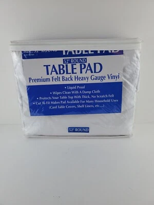 Table Pad Premium Felt Back Heavy Gauge Vinyl Pad 52" Round - Image 1 of 4