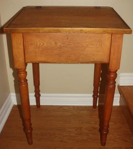 Antique Slanted Lift-Top School Teacher Desk Cover