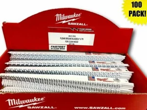 Milwaukee 48-01-7016 (100 Count) 9" 6 TPI Fleam Ground Sawzall Blades - Picture 1 of 2