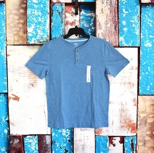 Boys Kids Sonoma Supersoft Henley Short Sleeve Tee Crew Neck XLARGE Nile Lily - Picture 1 of 7