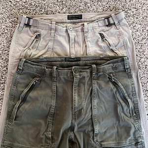Lot of 2 Abercrombie & Fitch Pants 32x34 Slim Fit Paratrooper Military Tactical - Picture 1 of 20