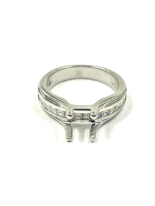 PLATINUM DIAMOND SEMI MOUNT ENGAGEMENT RING SIGNED VERRAGIO SIZE 6 - Picture 1 of 5