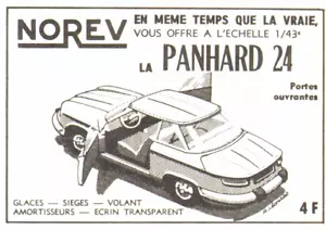 PUB VEHICULE MINIATURE " NOREV " PANHARD 24 1963 - Foto 1 di 1