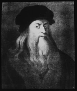 LEONARDO DA VINCI : PORTRAIT OF THE ARTIST C1890 Magic Lantern Slide - Picture 1 of 5