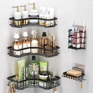 Corner Shower Caddy Shelf Bathroom Storage Holder Organizer No Drilling Rack / - Picture 1 of 11