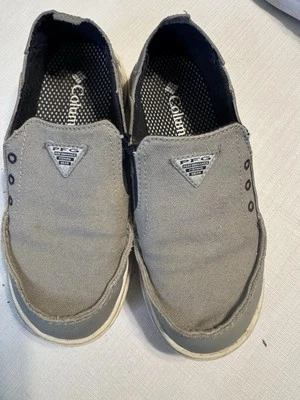 Kid’s Gray Columbia Bahama PFG Boat Shoe Size US 1 BY- 1095-036 Slip On School - Image 1 of 4
