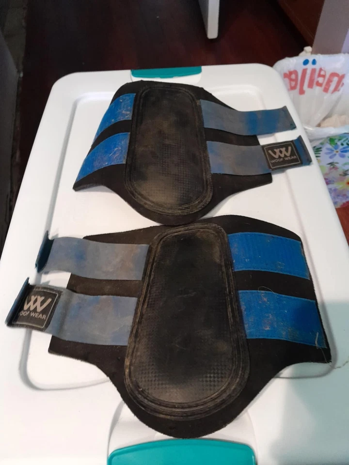 Wolf Wear Equine Brush/Exercise Boots Black with Blue closures - Image 1 of 1