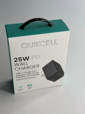 Quikcell (25W) PD Wall Charger USB-C Single Port Adapter - Black - Image 1 of 3