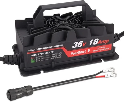 36V LiFePO4 Battery Charger 43.8V 18A Smart Fast Charging for RV Golf Cart Solar - Image 1 of 4