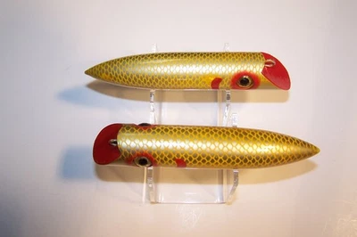 Dos tapones de salmón con ojos de vidrio Martin/excelente estado/ambos escala amarilla plateada Foto 1 de 4