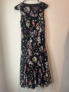Maxi Vestido Chaps Floral Fluido Sin Mangas Talla 6 Fairy Cottage Boho Gasa - Imagen 1 de 5