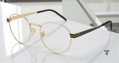 Круглые овальные очки унисекс SAINT LAURENT SL M63 003 Panthos металл золото 52 мм - Изображение 1 из 4