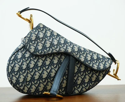 Christian Dior Saddle MM Monogram Canvas Shoulder bag Navy blue Women Classic - Image 1 of 4