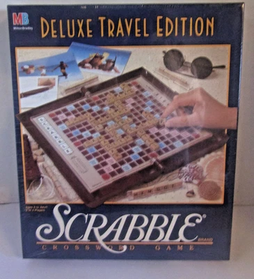 Scrabble Deluxe Travel Edition Game Milton Bradley (1999) New Sealed - Image 1 of 3