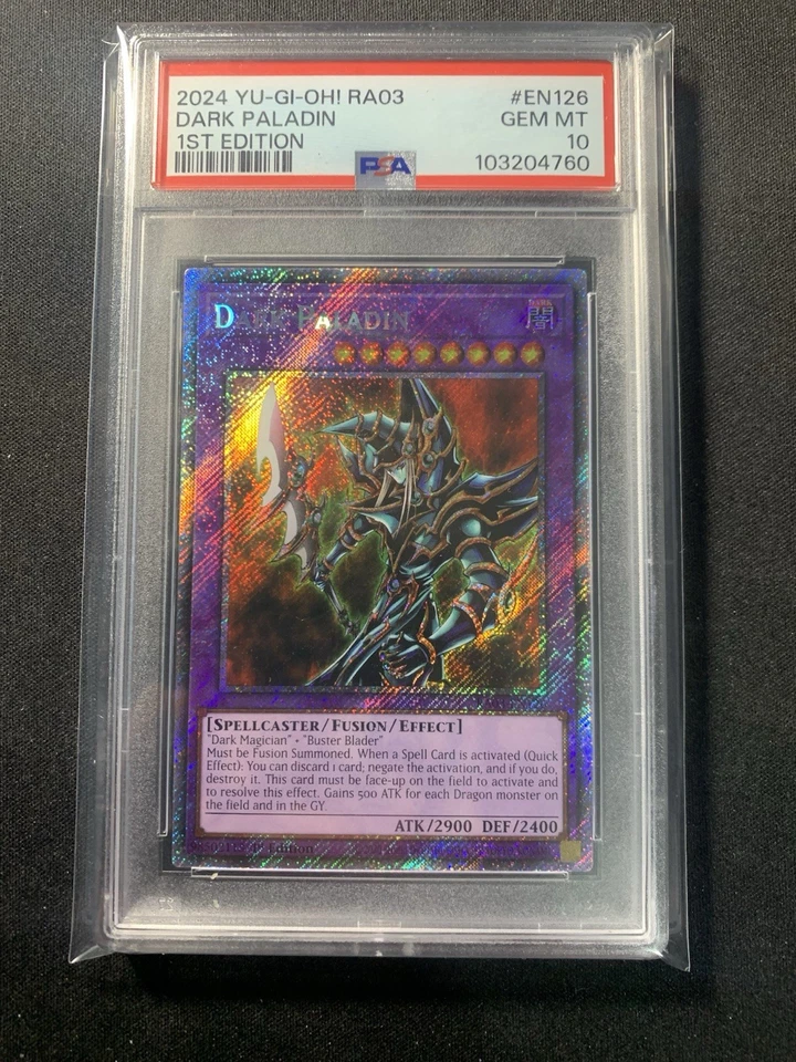 YUGIOH Dark Paladin RA03-EN126 Platinum Secret Rare - 1st Edition PSA 10 - Image 1 of 2