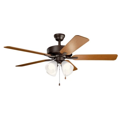 Basics Pro Premier 4-Light 52" Indoor Ceiling Fan in Satin Natural Bronze - Image 1 of 2