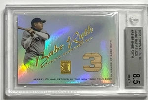 Babe Ruth 2001 TOPPS TRIBUTO AUTÉNTICO JUEGO USADO BATE #3 YANKEES HOF BGS 8,5 - Imagen 1 de 2