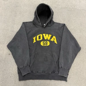 Vintage University Of Iowa Hoodie Size XL Faded Heavyweight - Picture 1 of 11