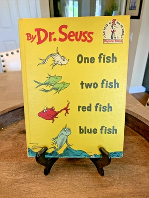 Vintage One Fish Two Fish Red Fish Blue Fish 1st Edition 1960 Dr. Seuss Foto 1 de 4