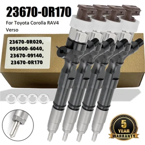 4X Inyector de combustible diésel 23670-0R020 23670-0R170 para Toyota Corolla RAV4 Verso - Imagen 1 de 14