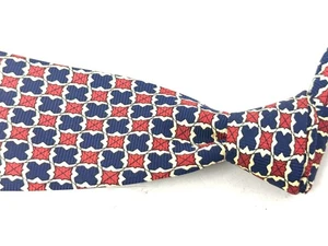 Biella G. Vasta Collezioni Seidenkrawatte terrakottablau Vierfachfolie Mosaik Foulard NR - Bild 1 von 5