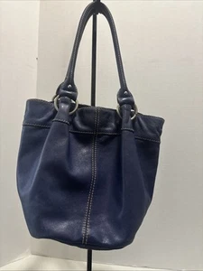 Tignanello Bluish Purple Leather Tote - Picture 1 of 6
