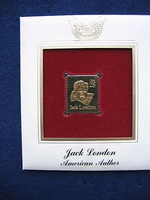 1986 Jack London American Author Replica FDC Gold Golden Cover Stamp - Image 1 of 3