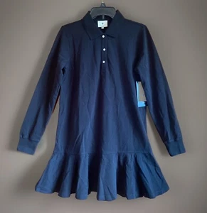 Schwarzes Langarm-Polokleid Piqué May mit Biesen neu mit Etikett Größe Small adrette Tennis - Bild 1 von 13