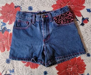 Vntg Girls Second Generation Leopard Print Detail Shorts Size 8 - Picture 1 of 4