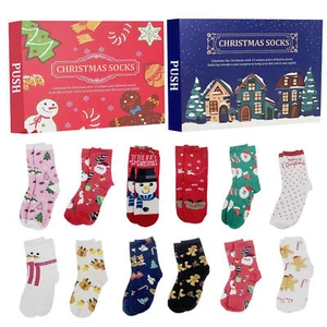 24 Days Countdown Christmas Socks Advent Calendar Present for Men Women - Picture 1 of 13