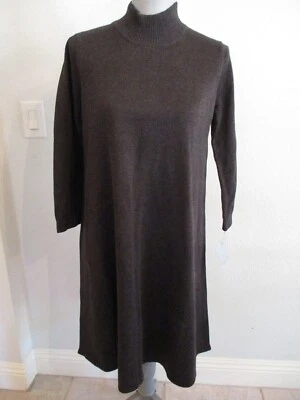 NUEVO CON ETIQUETAS VESTIDO SUÉTER MARC NEW YORK M & L CARBÓN SIMULADO CUELLO ALTO MANGA 3/4 Foto 1 de 4