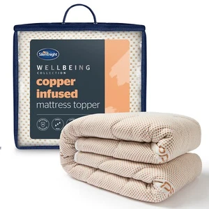 Silentnight Wellbeing Copper Mattress Topper Infused Wellness Bed Support - Picture 1 of 10