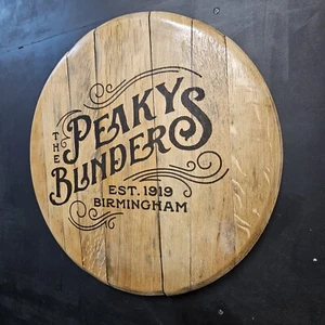 Peaky Blinders Oak Barrel Lid Wall Decor Bar Mancave Art Laser Engraved - Picture 1 of 4