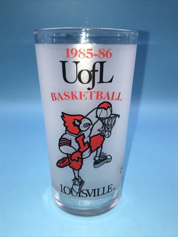 Vintage 1985 1986 University of Louisville Cardinals Basketball Drinking Glass Cover